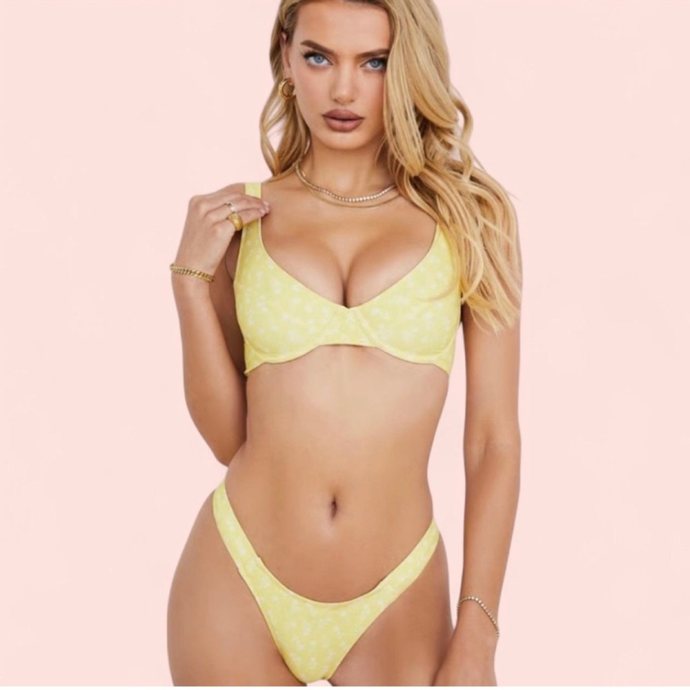 House of CB Yellow Floral Bikini